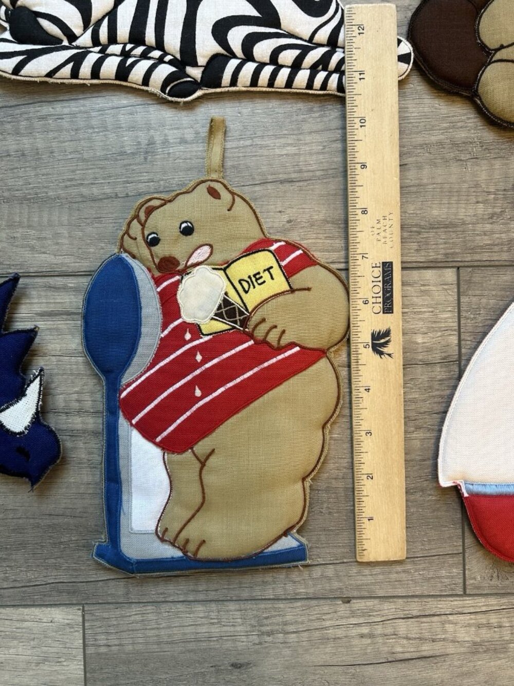 Vintage Zak Designs Potholder Lot Dinosaurs Bear Sailboat Zebra WC Imports Retro - Picture 14 of 16